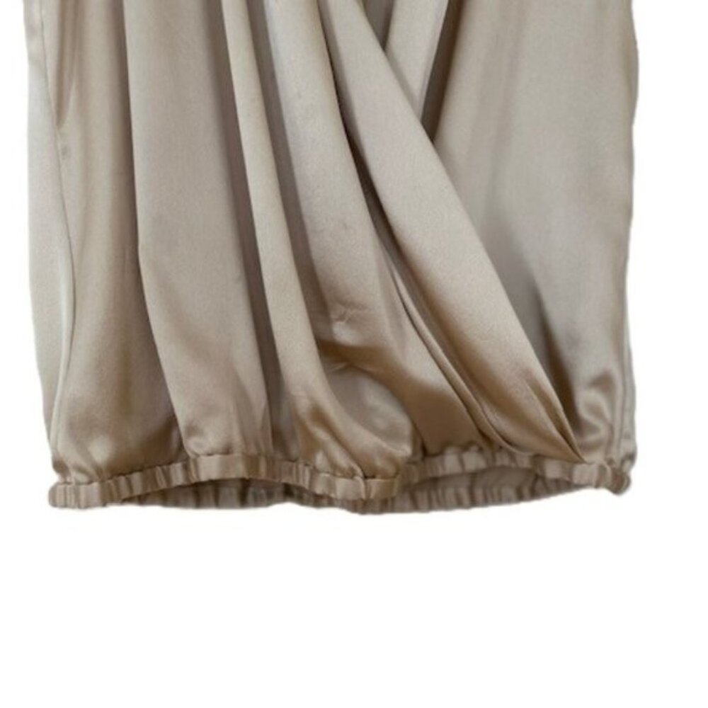 Monika Chiang Sleeveless Champagne Silk Wrap Bubble Top - Size Medium - Picture 3 of 6